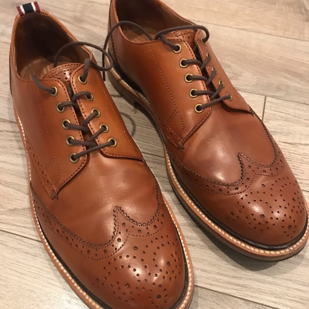 J Crew Oar Stripe Shortwing Derby Shoes, Size 10D